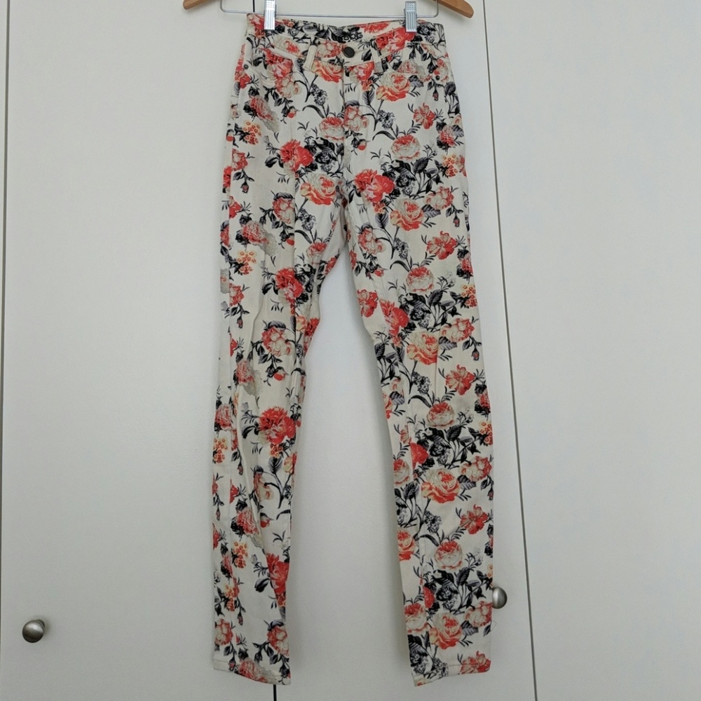Urban Outfitters floral skinny jeans, high waist